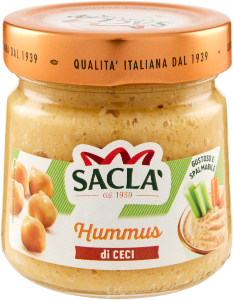 SACLA' SAUCE HUMMUS OF CHICKPEAS GLASS 190 GR (6 in a box)