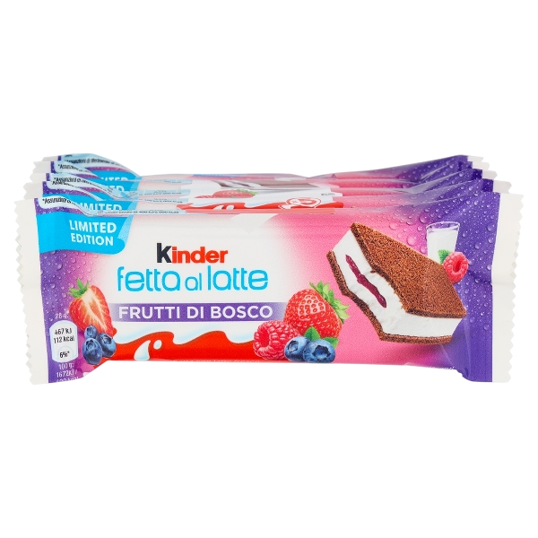 KINDER FETTA AL LATTE FRUTTI DI BOSCO X5 140 GR (8 in a box) LIMITED EDITION