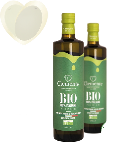 CLEMENTE ORGANIC EXTRA VIRGIN OLIVE OIL 100% ITALIANO PREMIUM 750 ML (6 in a box)