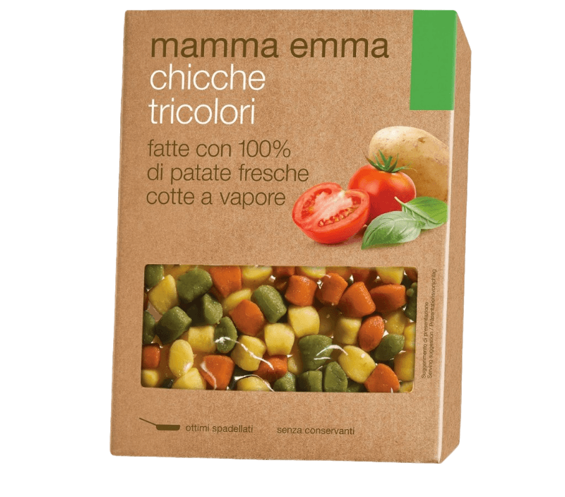 MAMMA EMMA FRESH PASTA CHICCHE TRICOLOR 400 GR (6 in a box)