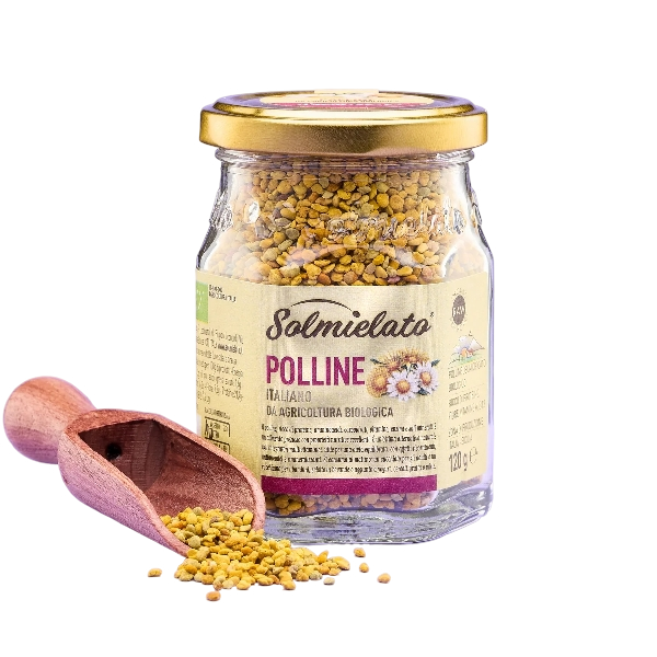 SOLMIELATO BIO HONEY MIELE POLLINE JAR 120 GR (6 in a box)