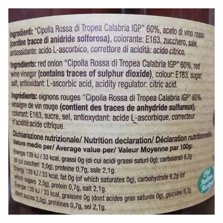 DELIZIE CALABRIA SPREAD RED ONION FROM TROPEA CARAMELIZED IGP 590 GR (6 in a box)