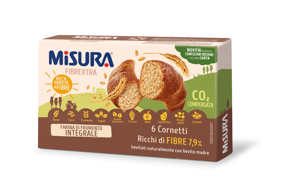 MISURA FIBRE EXTRA CORNETTI WHOLEMEAL X6 246 GR (8 in a box)