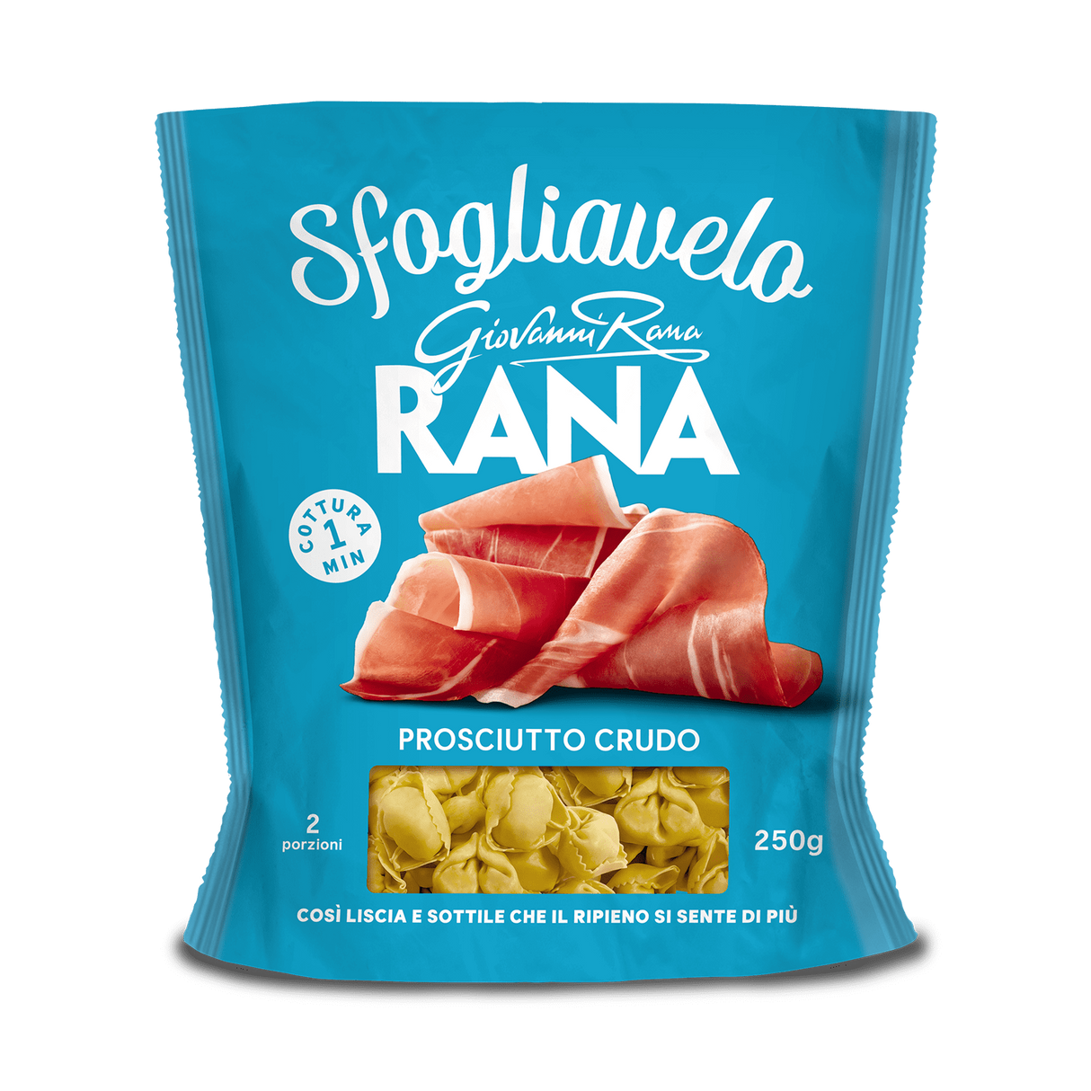 RANA SFOGLIAVELO STUFFED PASTA TORTELLINI WITH HAM 250 GR (4 in a box)