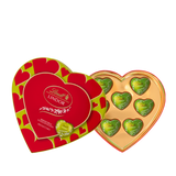 LINDT LINDOR PRALINES HEART BOX MINI MILK CHOCOLATE AND PISTACHIO 82 GR (18 in a box)