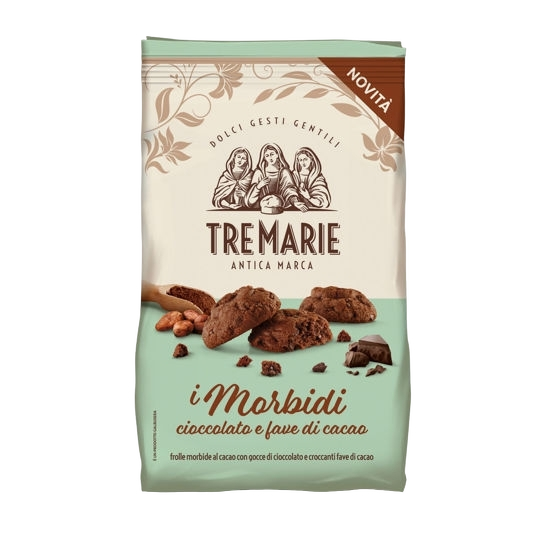 TRE MARIE BISCOTTI MORBIDI CHOCOLATE & COCOA BEANS 300 GR (10 in a box)