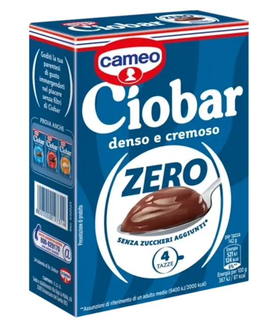 CAMEO CIOBAR ZERO MILK CHOCOLATE X4 76 GR (14 in a box)