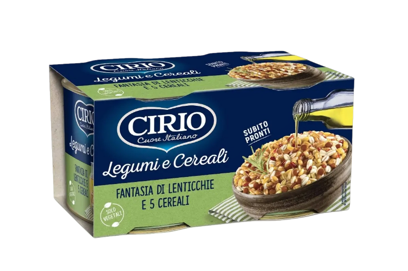 CIRIO LEGUMES & CEREALS LENTILS AND 5 CEREALS 200 GR X2 (6 in a box)
