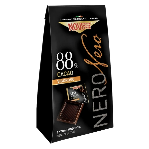 NOVI PRALINES MINI NERO NERO EXTRA DARK 88% 140 GR (10 in a box)
