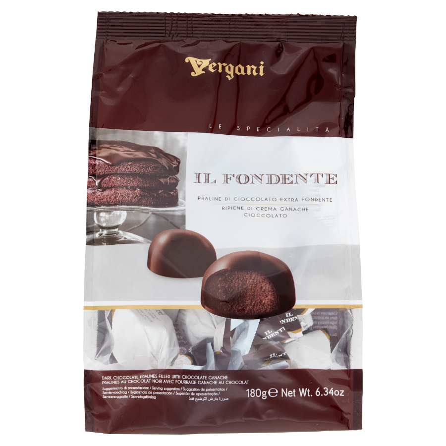 VERGANI PRALINES CHOCOLATE EXTRA DARK IL FONDENTE 180 GR (12 in a box)