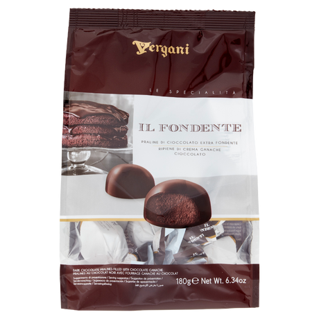 VERGANI PRALINES CHOCOLATE EXTRA DARK IL FONDENTE 180 GR (12 in a box)