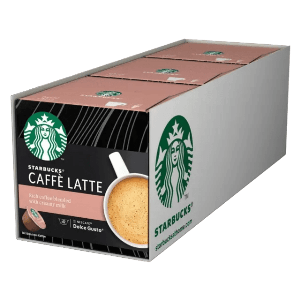STARBUCKS COFFEE CAPSULES CAFFE' LATTE X12 120 GR (3 in a box)