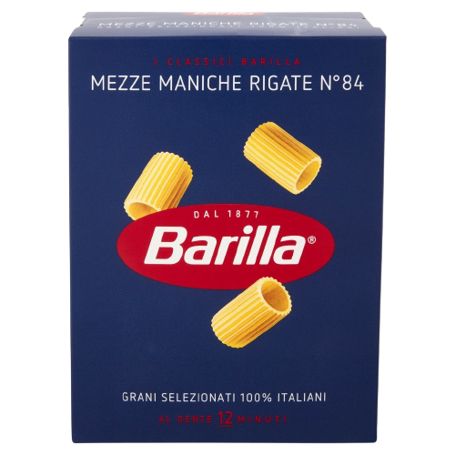 BARILLA PASTA DI SEMOLA MEZZE MANICHE RIGATE N.84 500 GR (24 in a box)