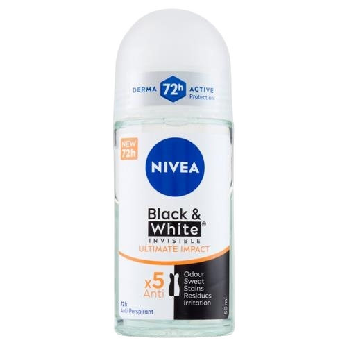 NIVEA DEO BLACK&WHITE INVISIBLE ULTIMATE IMPACT ROLL ON 50 ML (6 in a box)