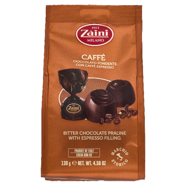 ZAINI PRALINES DARK CHOCOLATE COFFEE 130 GR (12 in a box)