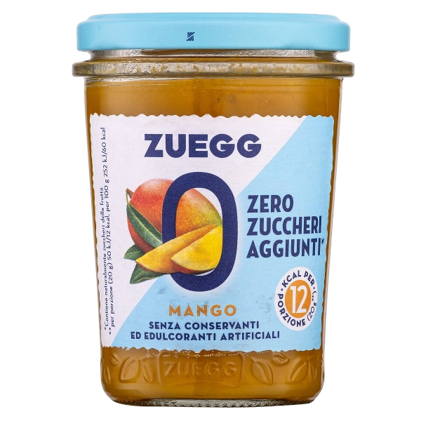 ZUEGG JAMS ZERO ADDED SUGAR MANGO JAR 220 GR (8 in a box)