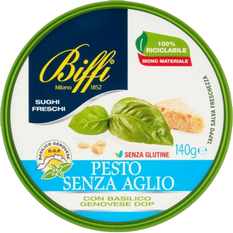 BIFFI FRESH PESTO GENOVESE WITHOUT GARLIC 140 GR (6 in a box)