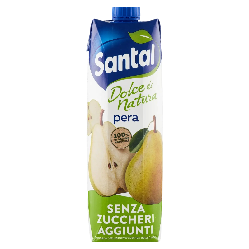 SANTAL DOLCE NATURA SUGAR FREE FRUIT JUICE PEAR BRICK 1 LT (12 IN A BOX)