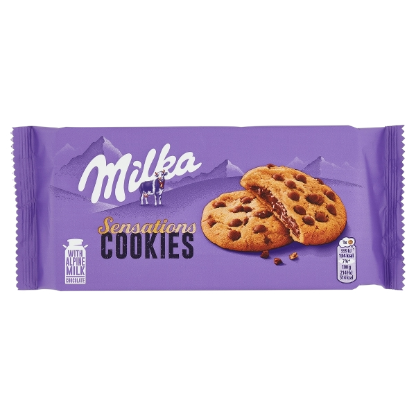 MILKA COOKIES SENSATIONS 156 GR (12 in a box)