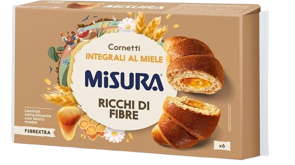 MISURA FIBRE EXTRA CORNETTI WHOLEMEAL HONEY X6 300 GR (8 in a box)