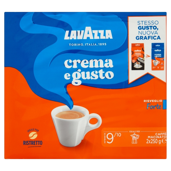 LAVAZZA COFFEE GROUND CREMA E GUSTO FORTE 250 GR X2 (10 in a box)