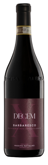 MASSIMO RATTALINO RED WINE BARBARESCO  Docg " DECEM ", Piedmont, ITALY 2019 75 CL (6 IN A BOX)