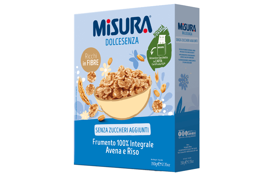 MISURA DOLCE SENZA CEREALS WHEAT OATS AND RICE 350 GR (10 in a box)