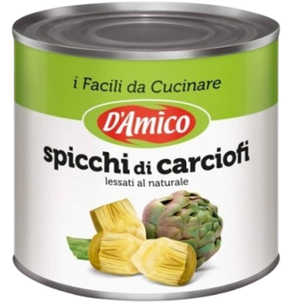 D'AMICO ARTICHOKES CUT IN BRINE 2.5 KG (6 in a box)
