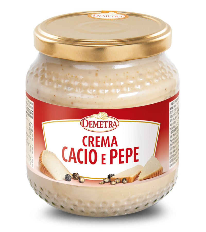 DEMETRA PASTA SAUCE / PIZZA SAUCE CACIO E PEPE CREAM JAR 550 GR (6 in a box)