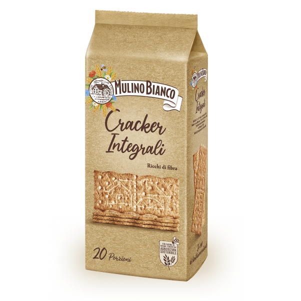 MULINO BIANCO CRACKERS WHOLEMEAL SFOGLIA DI GRANO INTEGRALE X20 500 GR (9 in a box)