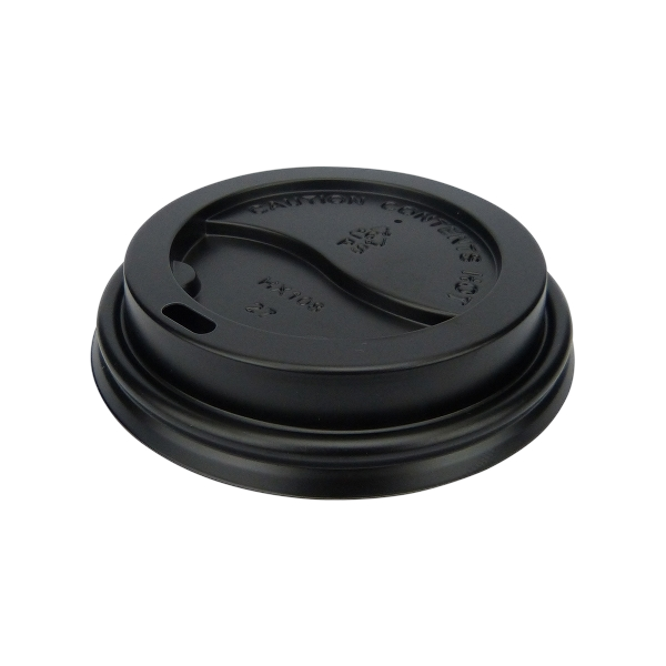 DISPOSABLE ESPRESSO PS LIDS BLACK FOR PAPER CUPS 12/16 OZ (1000 in a box)