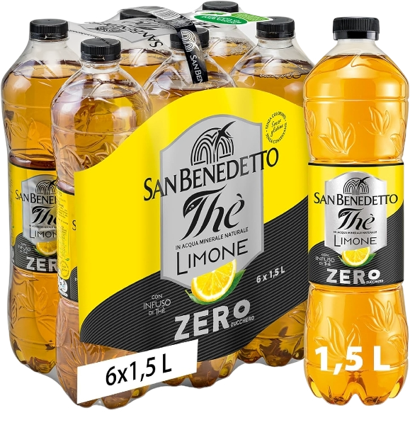 SAN BENEDETTO ZERO TEA LEMON PET 1.5 LT (6 in a box)