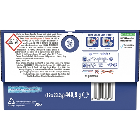 DASH LAUNDRY DETERGENT POWER PODS ORO AND VANILLA FLOWERS 19 WASHES (4 in a box)