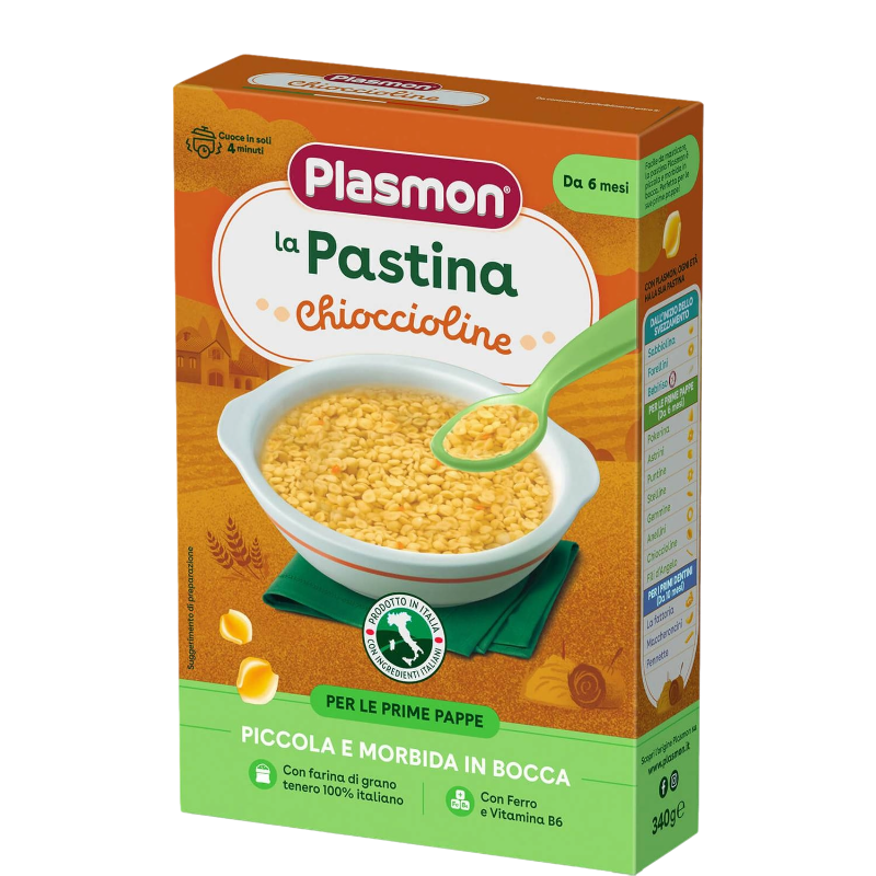 PLASMON PASTINA CHIOCCIOLINE 6 MONTHS 300 GR (12 in a box)