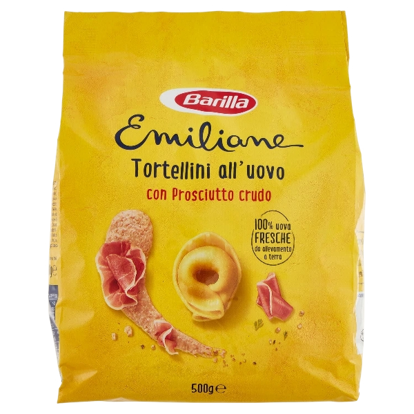 BARILLA EMILIANE STUFFED PASTA TORTELLINI WITH HAM 500 GR (8 IN A BOX)