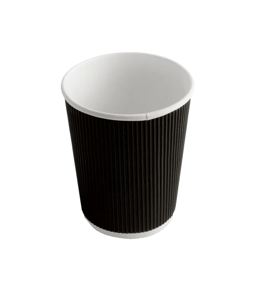 DISPOSABLE CUP BLACK RIPPLE 8 OZ 500 PCS (1 in a box)