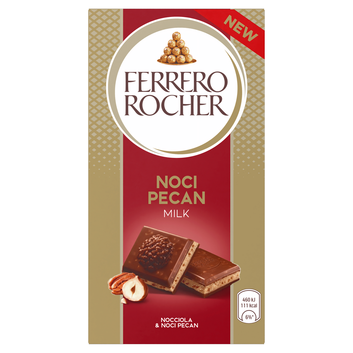 FERRERO ROCHER CHOCOLATE BAR NOCI PECAN MILK 90 GR (8 in a box)