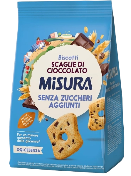 MISURA DOLCE SENZA BISCOTTI CHOCOLATE CHIPS 290 GR (10 in a box)