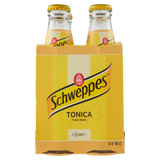 SCHWEPPES TONIC WATER GLASS 18 CL X4 (6 IN A BOX)