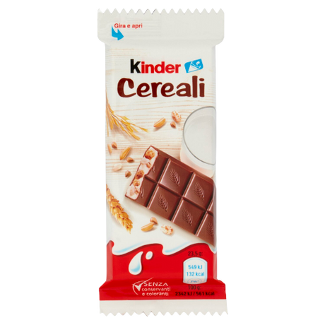 KINDER CEREALI CHOCOLATE AND PUFFED RICE T9 212 GR (18 in a box)