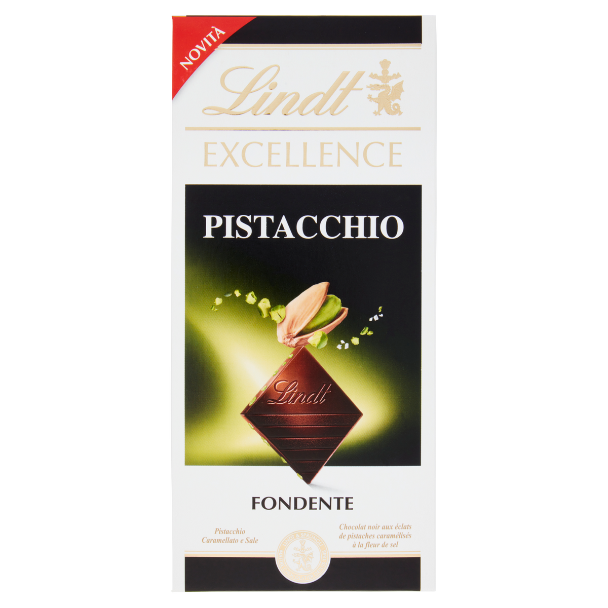 LINDT EXCELLENCE CHOCOLATE BAR DARK PISTACHIO 100 GR (20 in a box)