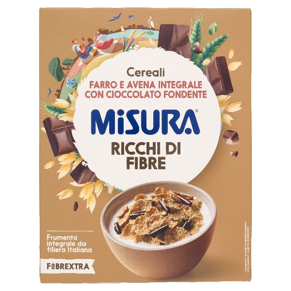 MISURA FIBRE EXTRA CEREALS DARK CHOCOLATE 300 GR (10 in a box)