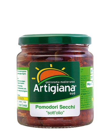 ARTIGIANA SUD TOMATOES SUNDRIED 280 GR (9 in a box)