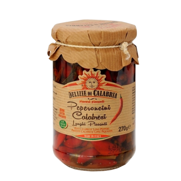 DELIZIE CALABRIA HOT CALABRIAN LONG PEPPER 270 GR (12 in a box)