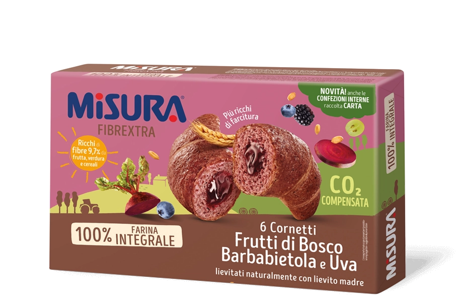 MISURA FIBRE EXTRA CORNETTI WHOLEMEAL BERRIES BEETS GRAPES X6 300 GR (8 in a box)