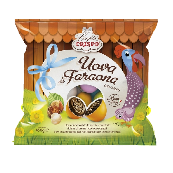 CRISPO CONFETTI UOVA FARAONA DARK CHOCOLATE 450 GR (12 in a box)