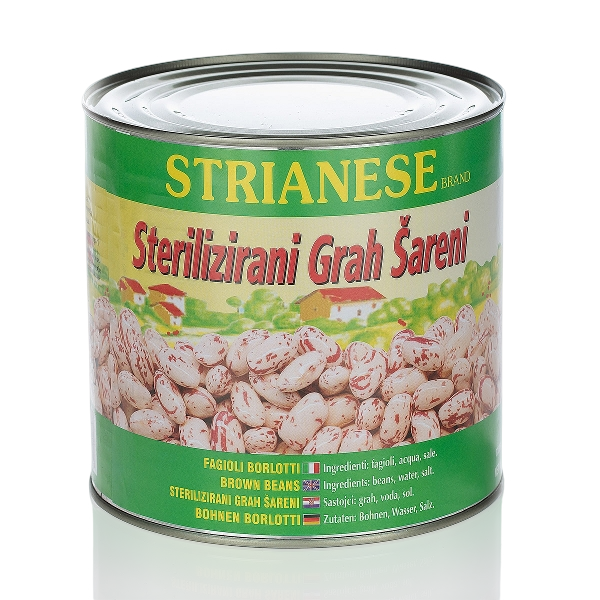 STRIANESE LEGUMES BEANS BORLOTTI IN BRINE 3 KG (6 in a box)