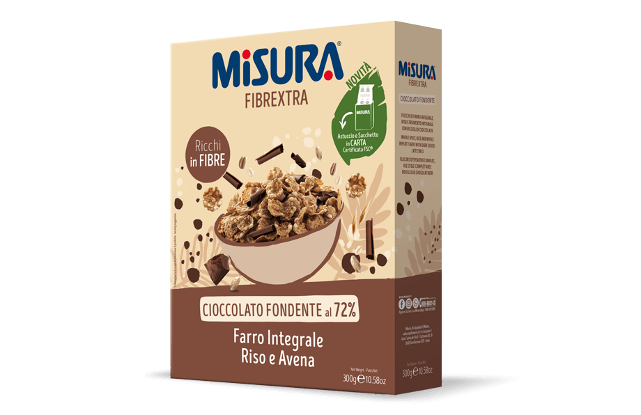 MISURA FIBRE EXTRA CEREALS DARK CHOCOLATE 300 GR (10 in a box)