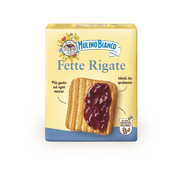 MULINO BIANCO BAKERY RUSKS FETTE BISCOTTATE RIGATE 315 GR (16 in a box)