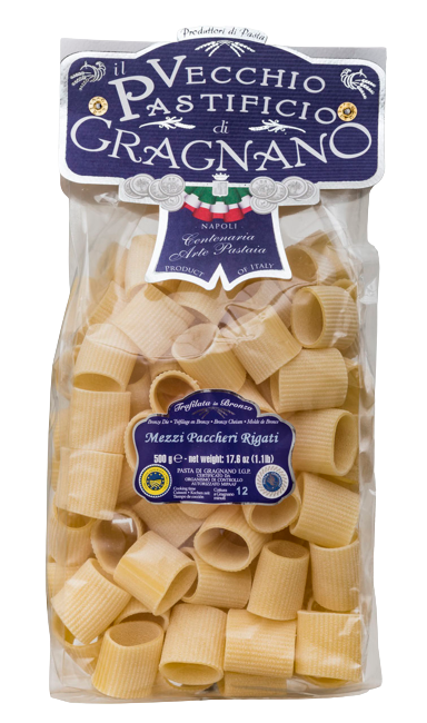 VECCHIO PASTIFICIO PASTA DI GRAGNANO IGP MEZZI PACCHERI 500 GR (12 in a box)